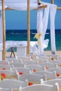 Wedding chairs by the sea/ocean Royalty Free Stock Photo