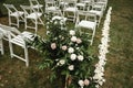 Chairs standing on the grass