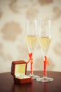 Wedding champagne flutes Royalty Free Stock Photo