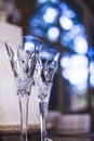 Wedding champagne glasses for bride and groom