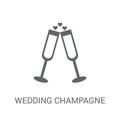 wedding Champagne icon. Trendy wedding Champagne logo concept on