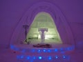 Wedding chapel in ice hotel Royalty Free Stock Photo