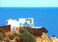 Wedding Chapel Nossa Senhora da Rocha or our lady of the rock at the Algarve coast of Portugal