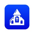 Wedding church icon blue vector