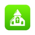 Wedding church icon green vector