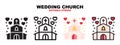 Wedding Church icon set with different styles