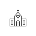 Wedding church line icon