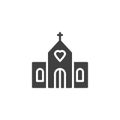Wedding church vector icon