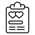 Wedding clipboard icon outline vector. Event service