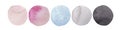 Wedding colors palette. Watercolor dots set. Hand painted Spots Isolated on white background. Circle Different color Royalty Free Stock Photo