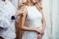 Beauty, wedding concept. tailor and bride