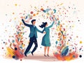 Wedding Confetti Celebration Clipart