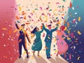 Wedding Confetti Celebration Clipart