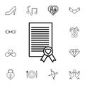 wedding contract icon. Detailed set of wedding icons. Premium quality graphic design icon. One of the collection icons for website Royalty Free Stock Photo