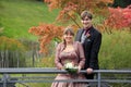 Wedding couple in autumn