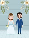 wedding couple characters Royalty Free Stock Photo
