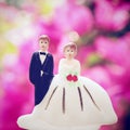 Wedding couple doll with retro filter Royalty Free Stock Photo