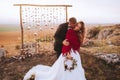 Wedding couple in the evening. Royalty Free Stock Photo