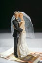 Wedding couple figurine and euro note