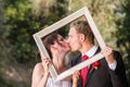 Wedding couple in the frame