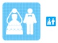 Wedding Couple Halftone Dot Icon