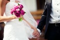 Wedding couple holding hands Royalty Free Stock Photo