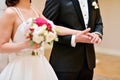 Wedding couple is holding hands Royalty Free Stock Photo