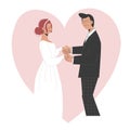 Wedding couple holding hands. The bride and groom are getting married. The concept of love. Royalty Free Stock Photo