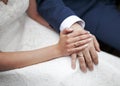 Wedding couple holding hands Royalty Free Stock Photo