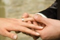 Wedding - couple holding hands Royalty Free Stock Photo