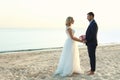 Wedding couple holding hands together Royalty Free Stock Photo