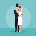 Wedding couple hugging Royalty Free Stock Photo