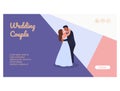 Wedding couple landing page flat vector design Royalty Free Stock Photo