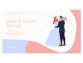 Wedding couple landing page flat vector design