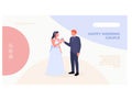 Wedding couple landing page flat vector design Royalty Free Stock Photo