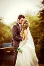 Wedding couple outdoor Royalty Free Stock Photo