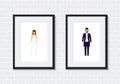 Wedding couple photo frame Royalty Free Stock Photo