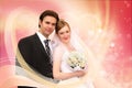 Wedding couple pink collage Royalty Free Stock Photo