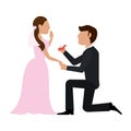Wedding couple proposal cartoon