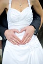 Wedding Couple showing Heart Royalty Free Stock Photo