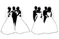 Wedding couple silhouette