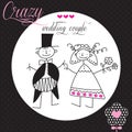 Wedding couple vector illustration Royalty Free Stock Photo