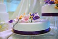 Wedding cake glazed with white chocolate