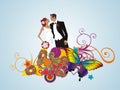 Wedding creative floral couple card