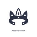 wedding crown icon on white background. Simple element illustration from birthday party and wedding concept