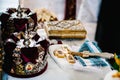 Wedding crowns in church ready for marriage ceremony. close up. Bible, crown, bowl on table