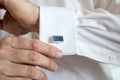 Wedding cufflinks in a blue shade Royalty Free Stock Photo