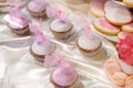 Wedding cupcakes in pink and purple Royalty Free Stock Photo