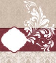 Wedding damask floral card