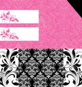 Wedding damask floral card